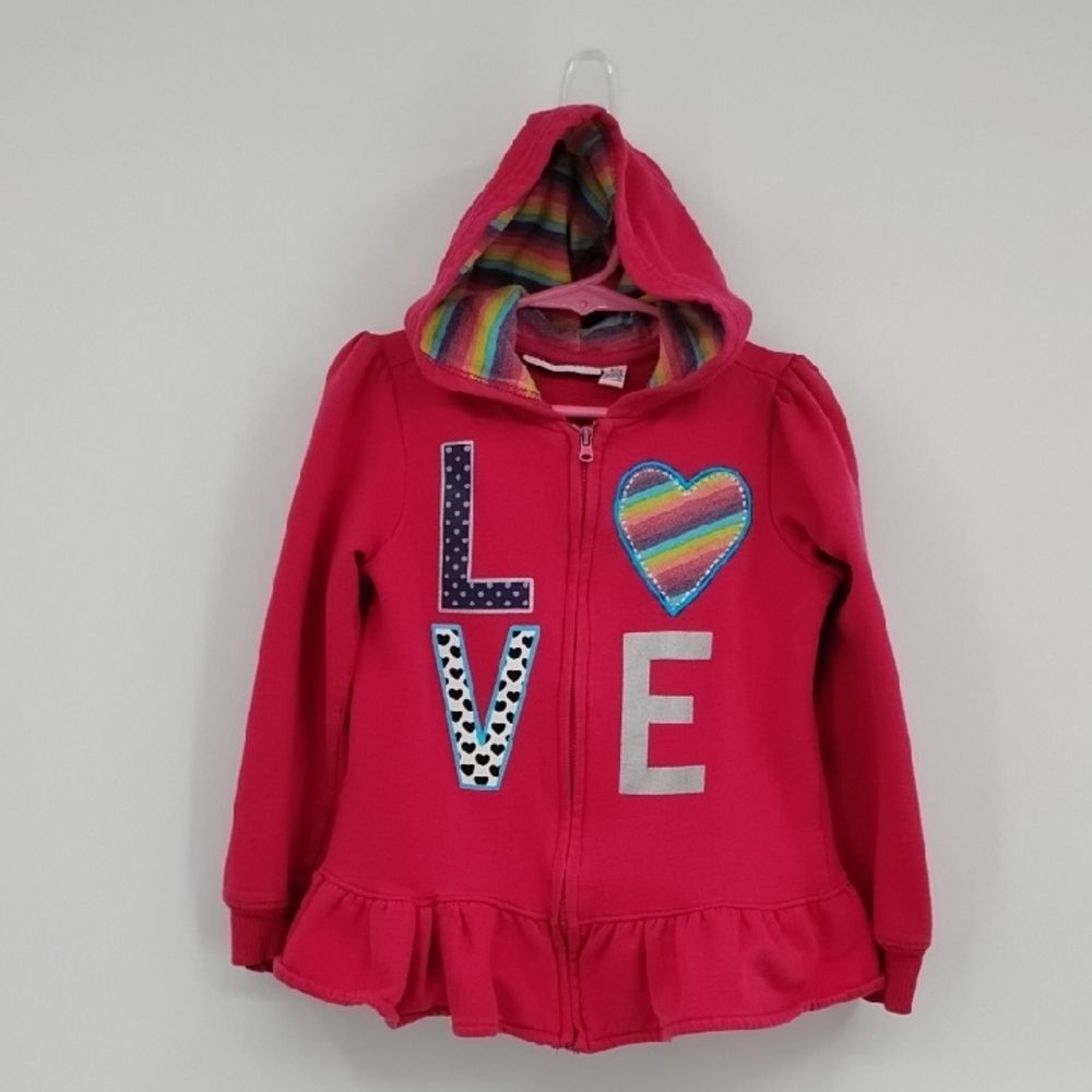 Kids Headquarters Pink Hoodie with Love and Heart Design Valentine's Day 6x